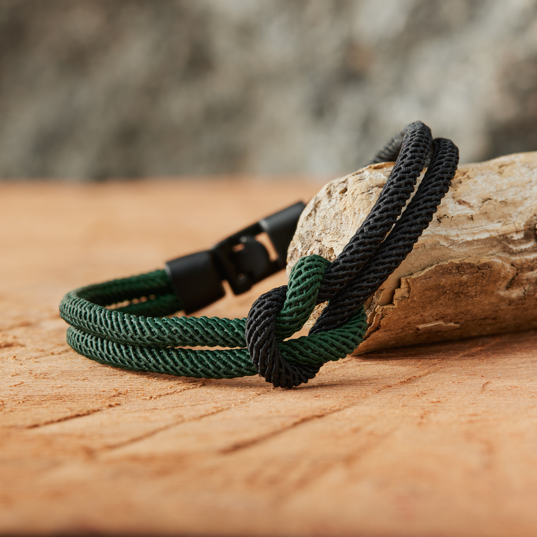 Stylish Knot Bracelet for Men  Two-Colored Knotted Bracelet